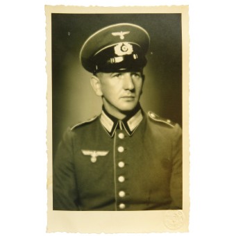 Hans Schlagger, Wehrmacht infanterist in Parade Tuniek en Visor Cap. Espenlaub militaria